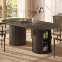 Oval Dining Table with Hidden Storage, Seats 6–8