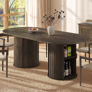 Oval Dining Table with Hidden Storage, Seats 6–8