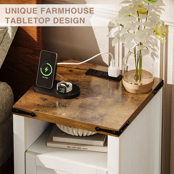 3-Piece Farmhouse Coffee Table & Side Tables Set with Storage