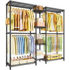 6-Tier Heavy-Duty Freestanding Closet Organizer with Shelves & Hangers