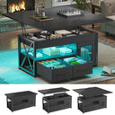 40" Lift Top Coffee Table with Storage & LED Light