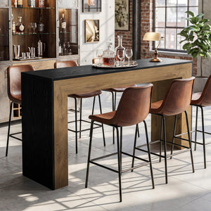 Industrial Counter Height Bar Table with MDF Top