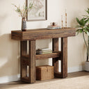 Farmhouse Console Table 2-Tier with Storage Shelves