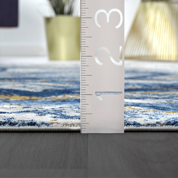 Blue Grey Marble Area Rug