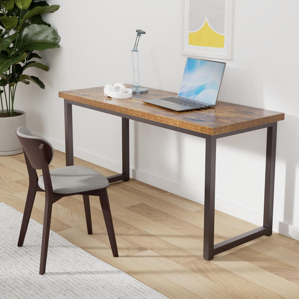 59-Inch Large Office Desk with Metal Frame and Thick Desktop