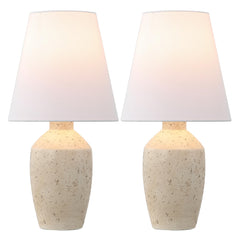 19.25" Modern Matte Ginger Jar Table Lamp Set of 2