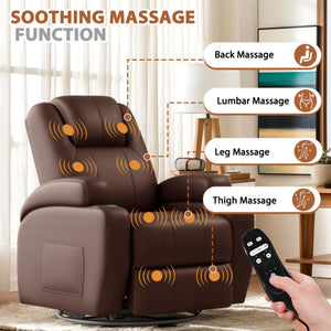 Swivel Rocker Recliner Chair with Vibration Massage