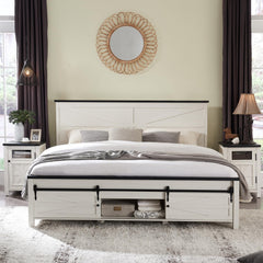 Farmhouse Queen Bedroom Set with 2 Nightstands