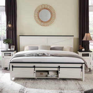 Farmhouse Queen Bedroom Set with 2 Nightstands
