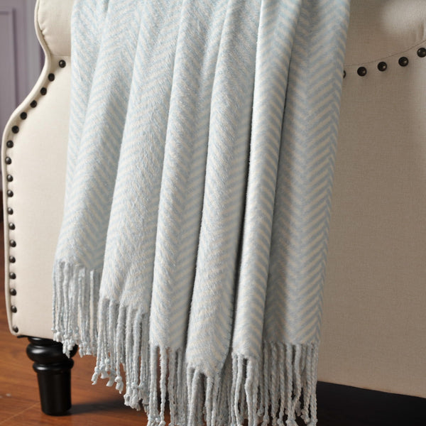 Silk Throw Blanket with Hand-Knotted Fringe