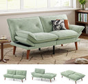 Convertible Futon Sofa Bed with Adjustable Backrest & Armrest