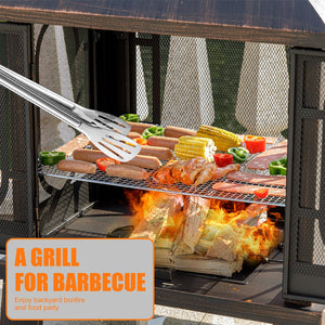 Metal Chiminea Fire Pit with Grill | 45"H x 31"W
