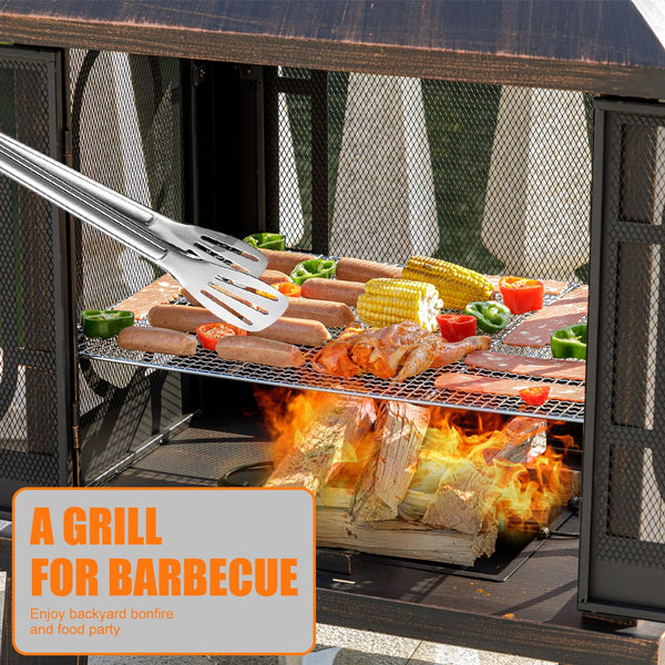 Metal Chiminea Fire Pit with Grill | 45"H x 31"W