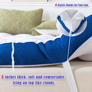 5-Inch Mattress Topper – Cotton Quilted Memory Foam Pillow Top with Elastic Straps