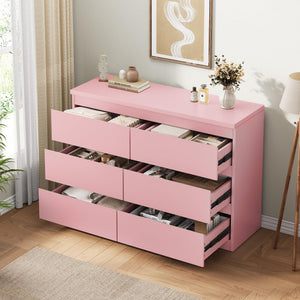 6-Drawer Dresser with Metal Rails