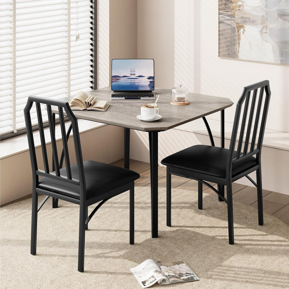 2-Person Dining Table Set with Upholstered Chairs