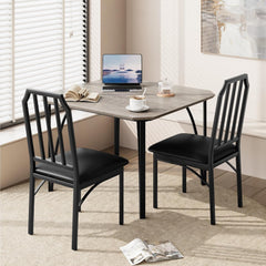 2-Person Dining Table Set with Upholstered Chairs