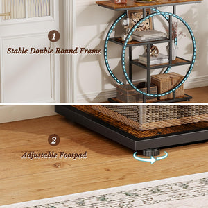 Narrow Console Table with Storage Shelves, 31.5"