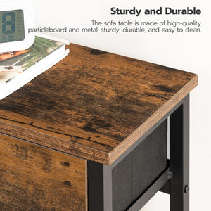 Narrow Console Table with 2 Fabric Drawers & 2-Tier Storage Shelves