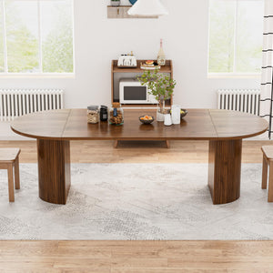 Extendable Oval Dining Table with Storage — Seats 4 to 10
