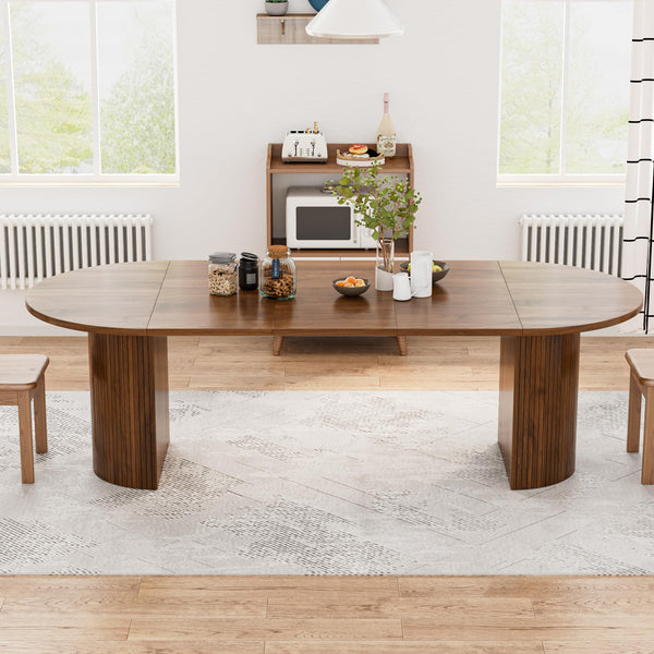Extendable Oval Dining Table with Storage — Seats 4 to 10