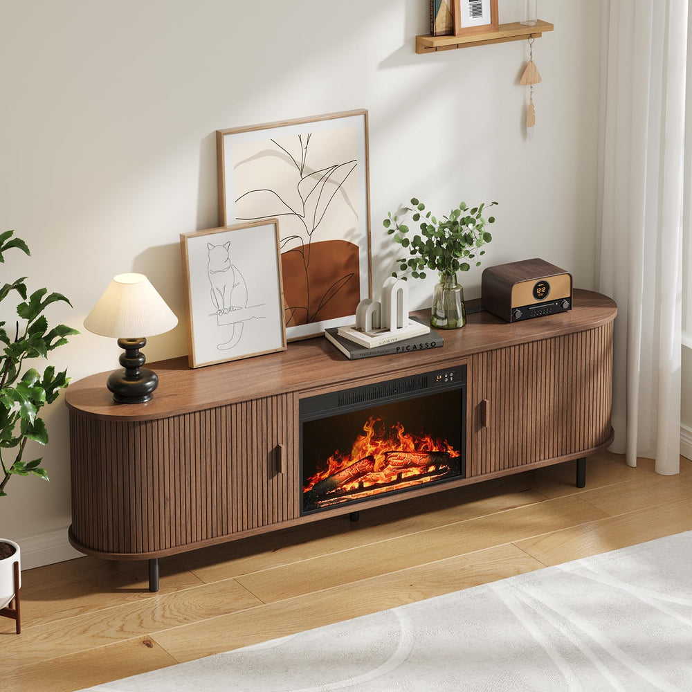 70.8" Fireplace TV Stand with 23" Electric Fireplace