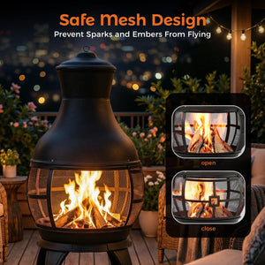 Chiminea Outdoor Fireplace Wood Burning Fire Pit