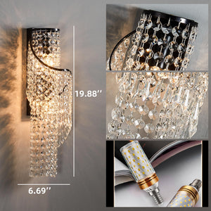 K9 Crystal LED Wall Sconce with Black Metal Frame