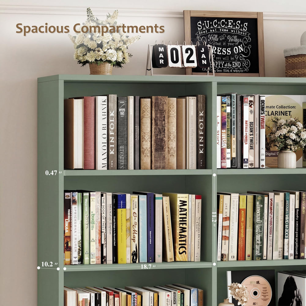 71" Tall Triple Wide Bookshelf with Doors & Drawers