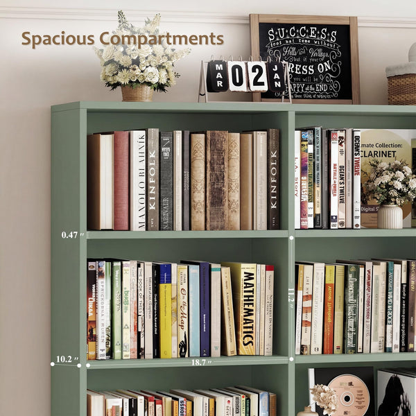 71" Tall Triple Wide Bookshelf with Doors & Drawers