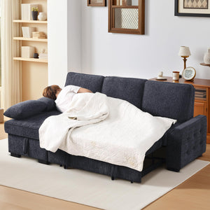 L-Shaped Sleeper Sectional Sofa with Storage & Charging
