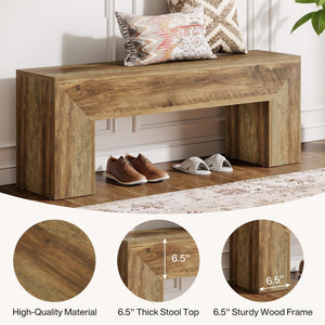 47" Farmhouse Wooden Entryway Bench