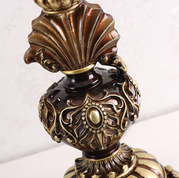 Victorian Handmade Fabric Table Lamp with Resin Base