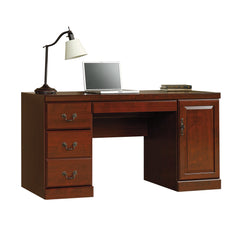 Computer Credenza Desk with Storage Drawers & Keyboard Tray