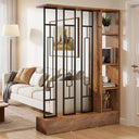 Room Divider Bookcase with Display Shelves, 70.9" H