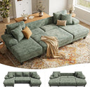 U-Shaped Convertible Sleeper Sofa with Pull-Out Bed