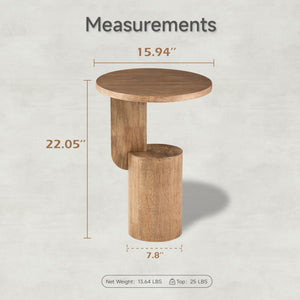Round Geometric End Table