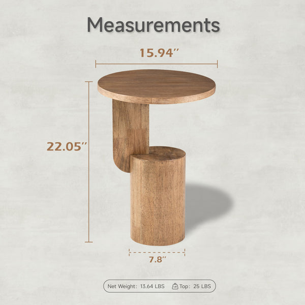 Round Geometric End Table