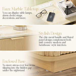 3-Drawer Nightstand Set of 2 with Charging Station