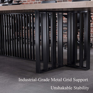 12ft Large Conference Table with 2" Thick Top & Metal Grid Base