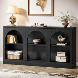 Farmhouse Console Table 63 Inch with 3-Tier Storage