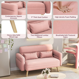 Mid-Century Modern 2-Seater Loveseat Sofa