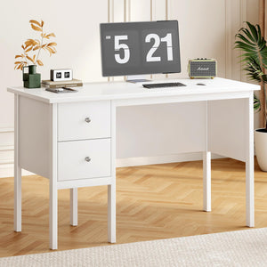 Writing Desk with 2 Drawers, 43.3" Home Office & Bedroom Desk