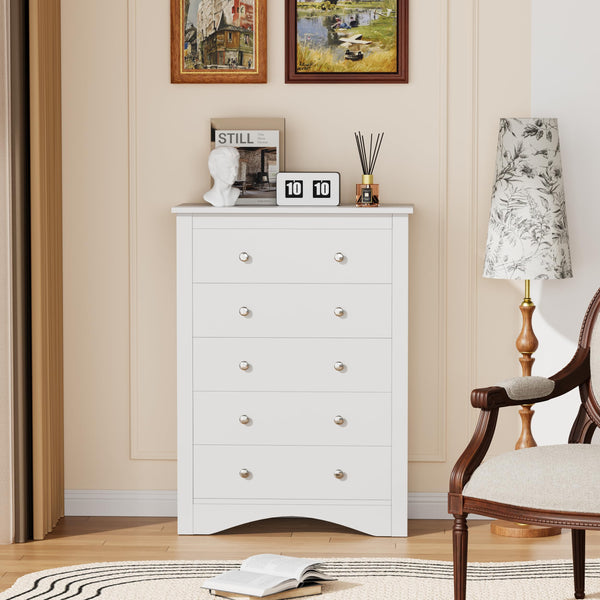 5-Drawer Wooden Dresser & TV Stand