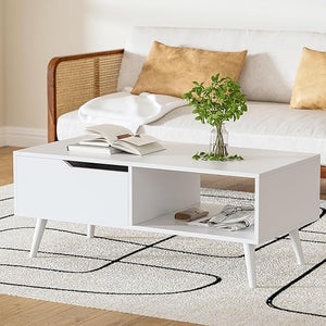 Coffee Table with Drawer & Open Shelf