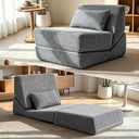 Convertible Memory Foam Sleeper Chair with Lumbar Pillow