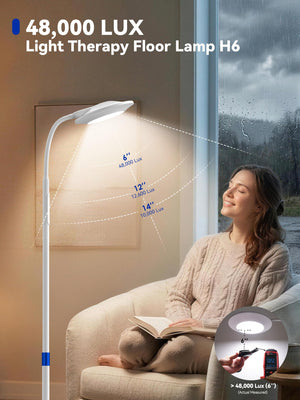 Full Spectrum LED Floor Lamp, 67" Tall, 48,000 Lux, Dimmable with Remote