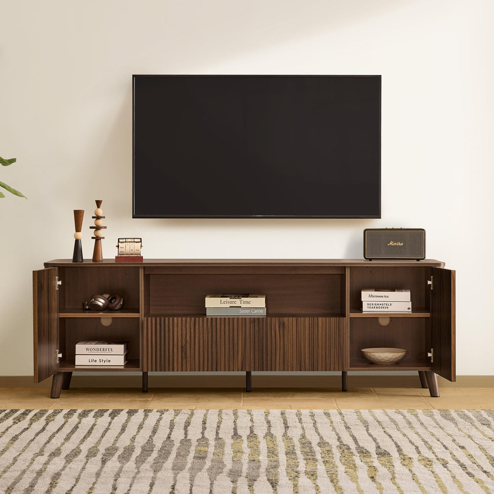 TV Stand for 80 Inch TV with Storage, Drawers & Adjustable Shelves