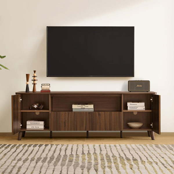 TV Stand for 80 Inch TV with Storage, Drawers & Adjustable Shelves