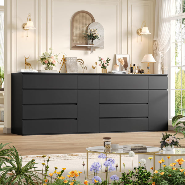 5-Drawer Dresser with Door Cabinet — Engineered Wood Storage Chest